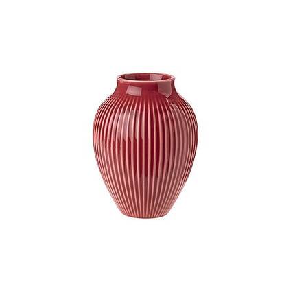Knabstrup Keramik Knabstrup vasen med riller bordeaux 